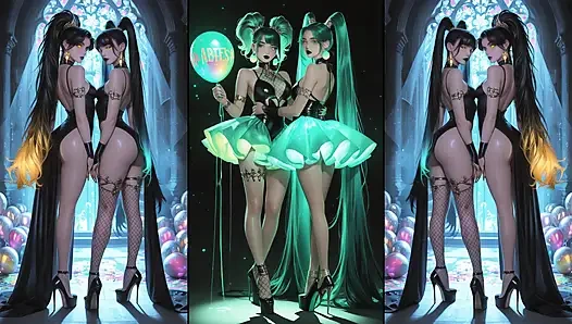 Animeler boşalıyor, öpüşüyor ve yutuyor