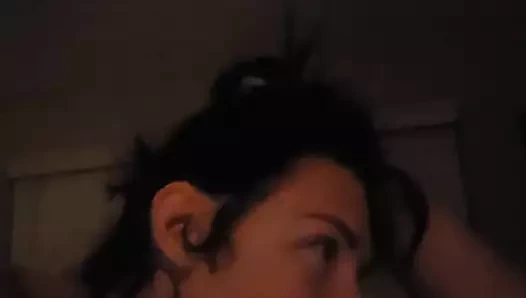 Sexy milf deep throats rock hard cock until she gets load of cum to swallow