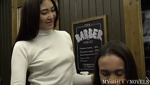 Egzotik kuaför çiftle sapık üçlü grup sekse teşvik ediyor