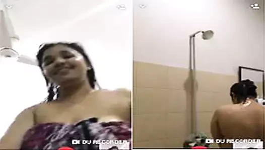 Bugün özel- seksi yenge banyoda video...