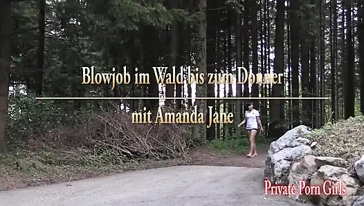 Amanda Jane ile gök gürültüsüne kadar ormanda açık havada oral seks