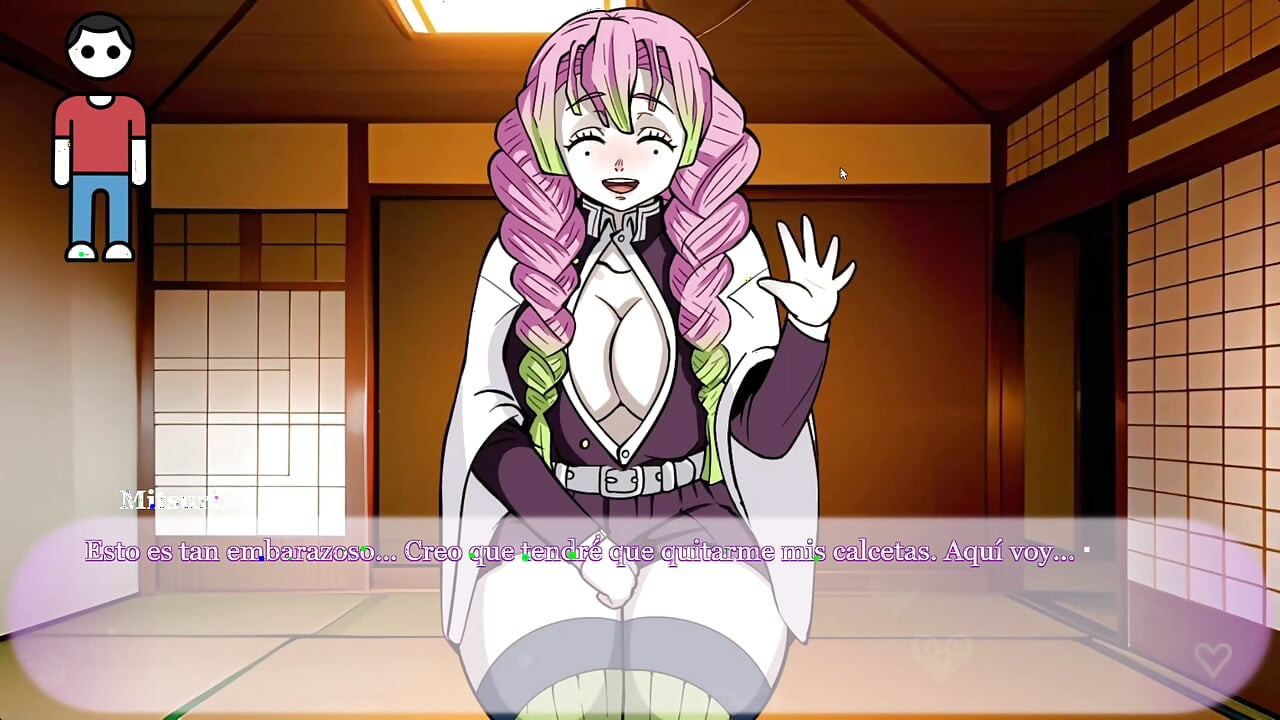 Cachipun with waifu - demon slayer'dan Mitsuri Kanroji ile taş, kağıt, makas oynuyor: kimetsu hayır yaiba onu sikene kadar