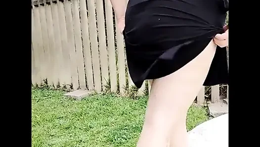 My stepmom in transparent dress in public