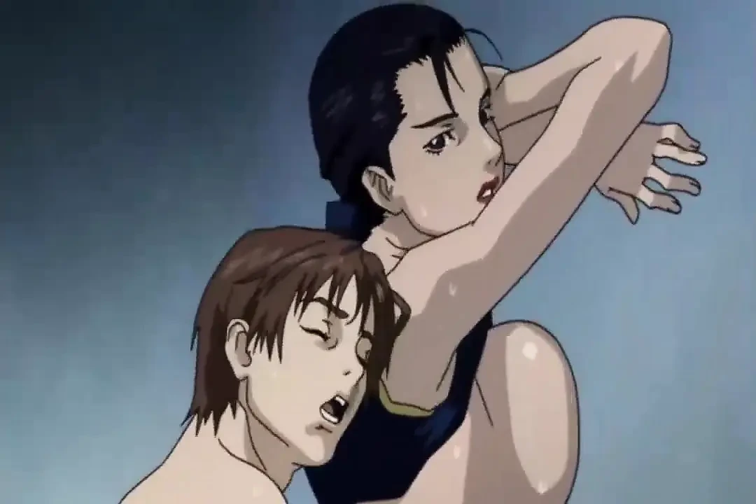 High school student being taken down by an older beauty (edited from Gantz’s adult scene)