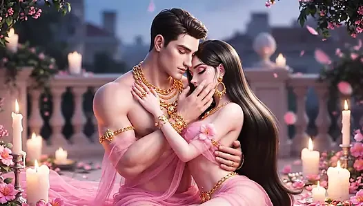 Intense Close-Up Kissing Desi Couple - Gold Jewelry Wali Sexy Indian Girl Aur Muscular Boy Ki Full Passion