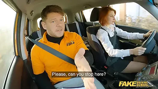 Kızıl saçlı sürücü kursu ofisinde sikiliyor - fake driving school