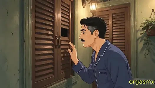 Hintli ateşli yalnız dul, yaşlı adamla tutkulu bir karşılaşma