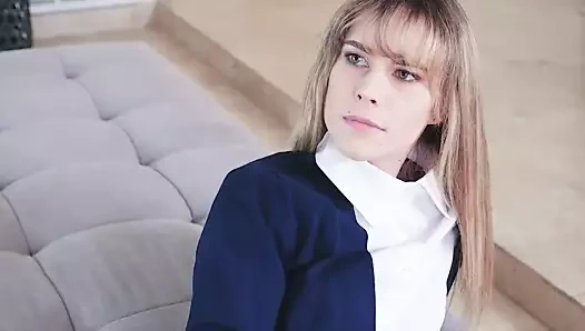 Mavi gözlü öğrenci öğretmen tarafından delinmiş azgın fetiş alır