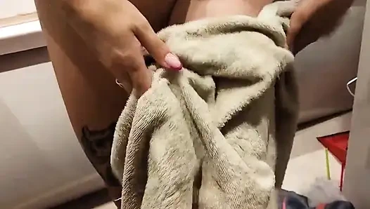 Sneaky Glance at Neighbors Steamy Shower & Big Boob Show