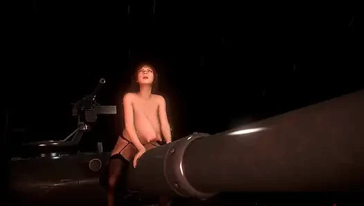Hot MILF Tank Girl Ridings a Cannon