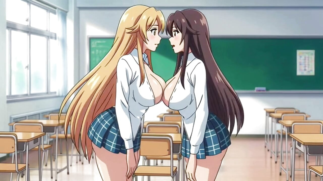 Üniformalı iki kız. Hot Kiss