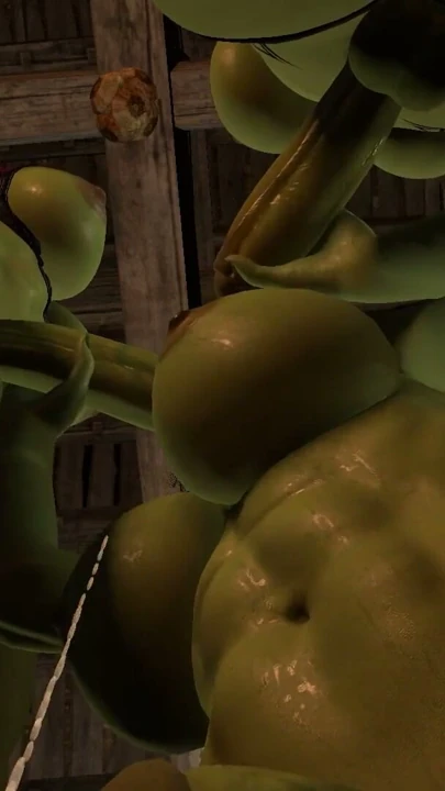 Orc Dickgirl oral seks üçlüsü | Klip 1