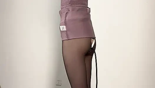 Siyah ipek bobobe + şişme anal tıkaç artan versiyon