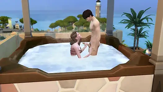 Çift tatilde hidrode sikişme fırsatını değerlendiriyor. The Sims