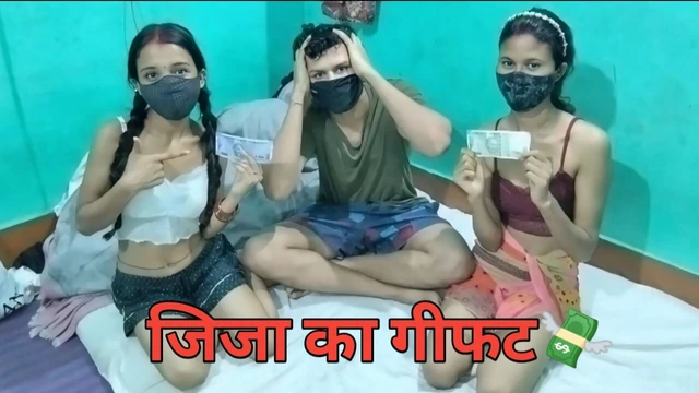 Самый вирусный индиец Jija Sali и подарок секс в тройничке, хинди XXX видео, дези горячая Sali и трах тугой киски жены с большим черным членом, jija MMS Xx