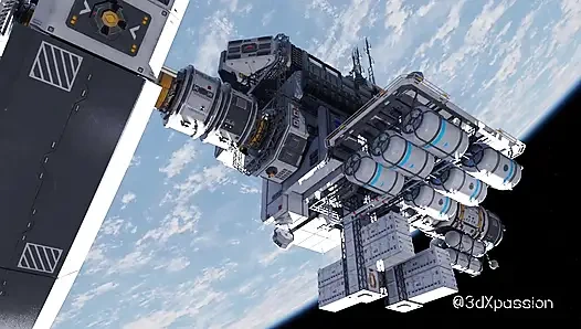 Nexus-3: Benim yörüngemde. Baştan çıkarıcı busty sarışın uzay istasyonunda en iyi sekse sahip