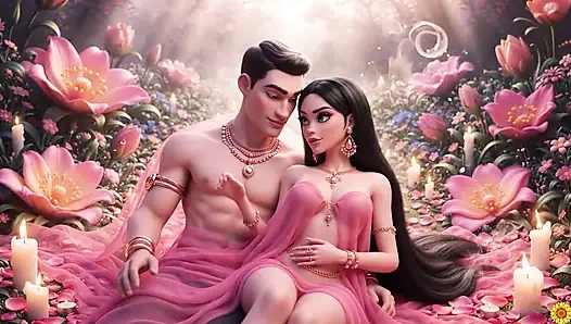 Hintli çift ki tam gece ateşli romantizm - altın takı wali seksi yenge aur kaslı koca ka yatak odası tutkusu