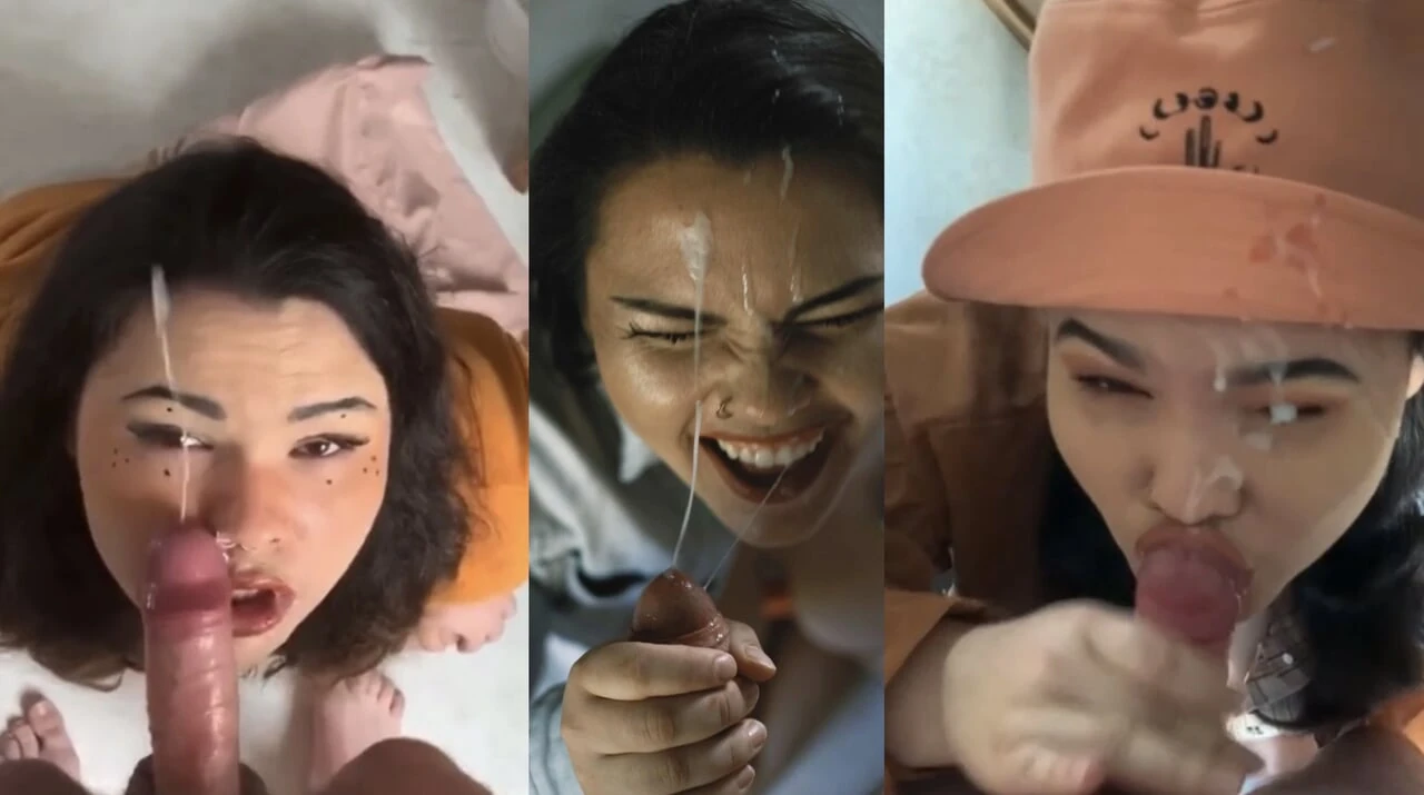 Yüze boşalma derlemesi! Bir sürü oral seks bitiyor