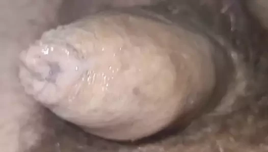 Minik kesilmemiş çük bir sürü precum ve cumshot bitiyor.
