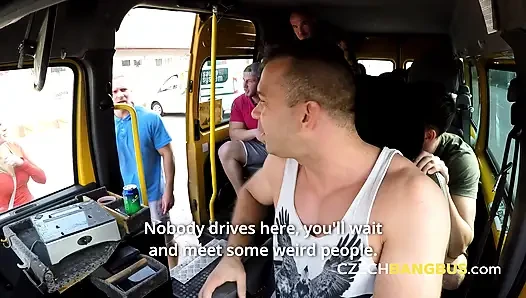 Hot gangbang with a busty MILF (Czech Bang Bus)