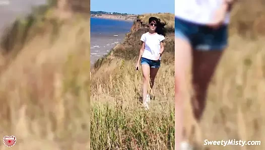 Seksi bebek şehvetli oral seks büyük çük içinde the araba tarafından the sea