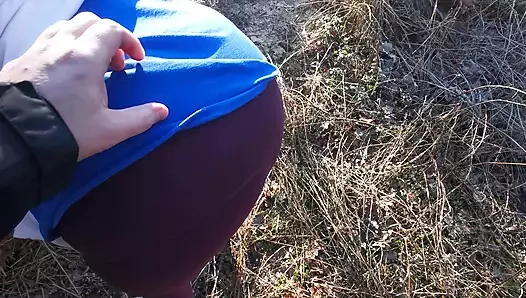 sabah yürüyüş sırasında göt şaplak