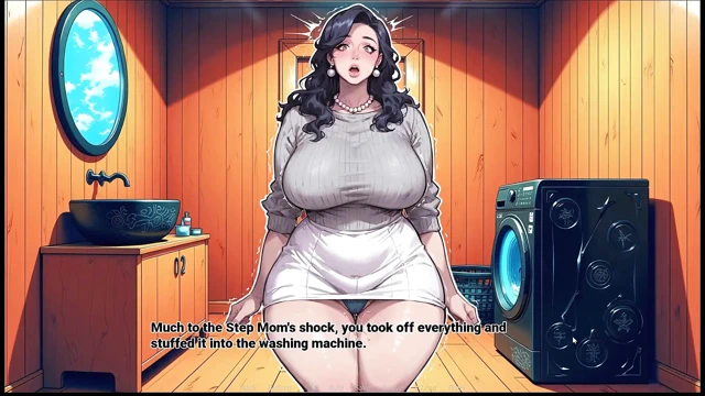 ArchAlchemy TABOO Hentai Game Ep.14 STEP SON CAUGHT with a huge BONER by the laundry machine !