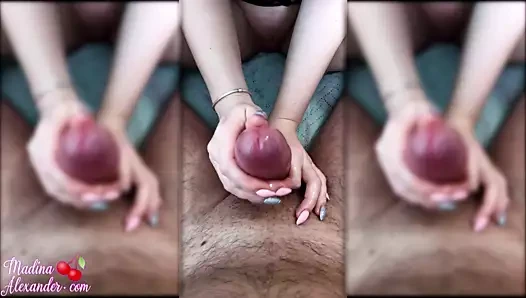 N yağ tutkulu handjob büyük horoz