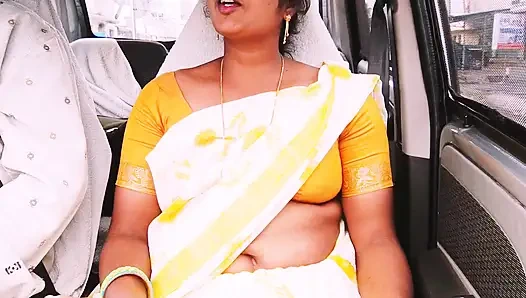 Hintli araba seksi. Ev hizmetçisi ev sahibiyle sikişmeye çalışıyor. Telugu edepsizce konuşuyor.