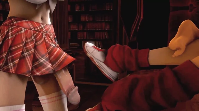 3D футпонари с двойным проникновением - два шмеля трахают девушку в киску и задницу