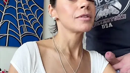 Perfect Wife: Hot Amateur Pornstar Angelina Gets Dick in Her Mouth and Cum on Her Boobs
