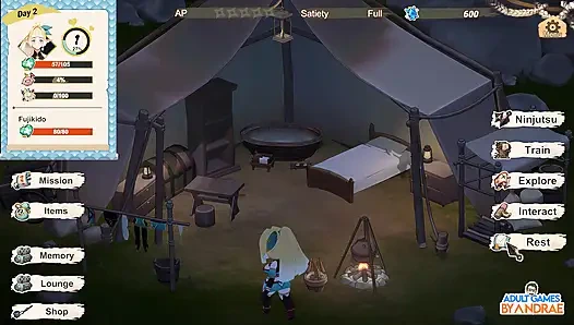 Fude, meu ninja elven! Jogo 3D parte 2 - Começa o treinamento e a exploração de Lizet