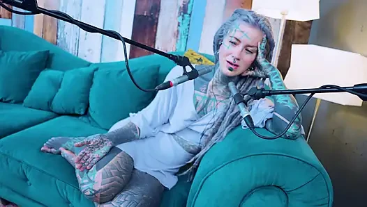 I talk about O - Overcome - ASMR podcast SFW talking goth skinny girl dreadlocks tattoo model inked girl