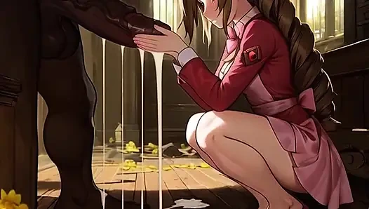 Aerith terk edilmiş kilisesinde büyük siyah emiyor