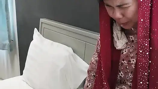 Hijab girl gets forced to give a hard