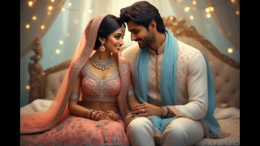 Indian lady and her husband sharing her to his office Boss