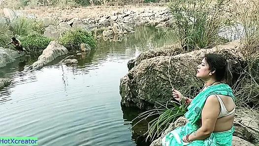 Hot Stepaunty Fucking with 18yo Boy!! Viral Hindi Outdoor Sex