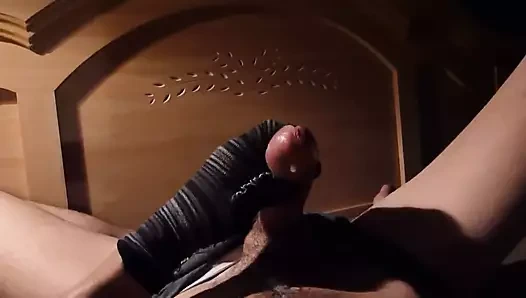 Çorap mastürbasyon ve sniffing balerin sıcak boşalmak