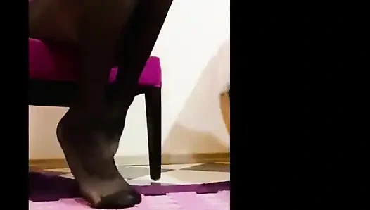 Seksi çoraplı ateşli bacaklar amcığım ve benim