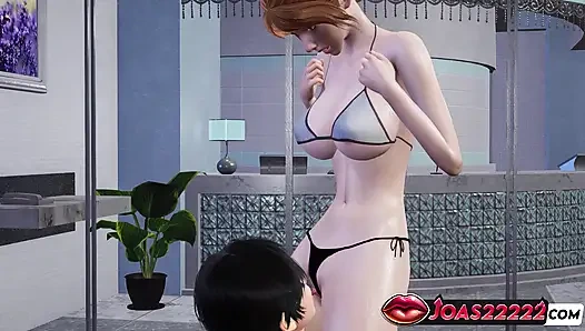 Rule34 hentai için bikinili kızıl saçlı fio yakın çekimde iki vibratörle çift delik penetrasyon yoğunluğu ve parmaklama