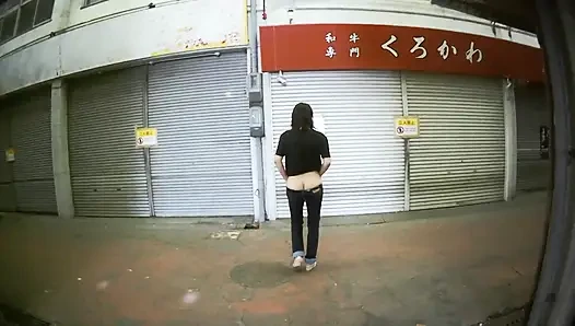 MILF in ultra low rise jeans outdoors..