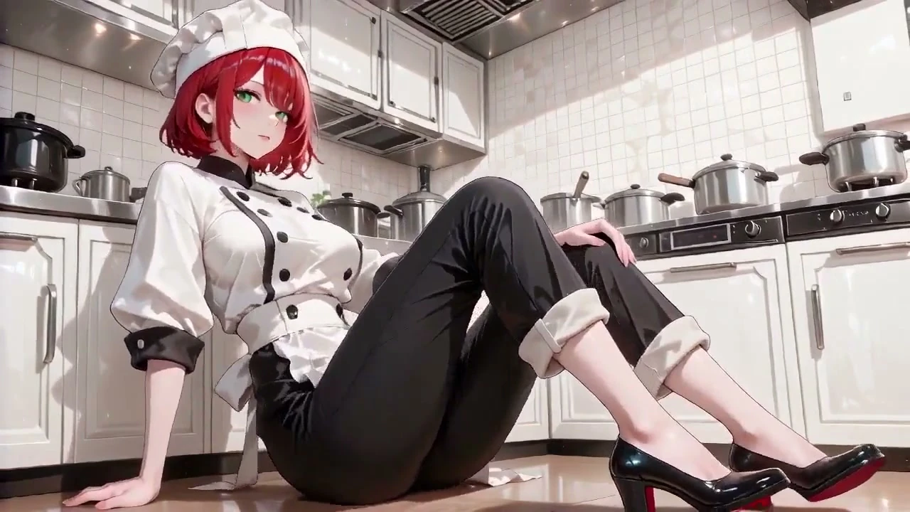 Redhead Chef's Kitchen Secret: From Lazy Poses to Naked Climax