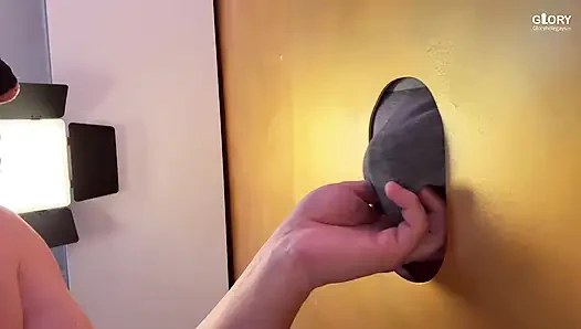 He moans... then Daddy's huge load shoots through the gloryhole