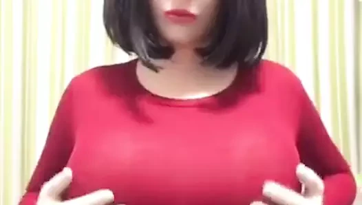 Kigurumi kadın maskesi seksi vücut çizgisi
