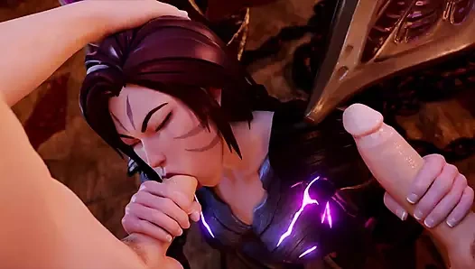 Kda kaisa dizlerinin üzerinde 2 yarak emiyor