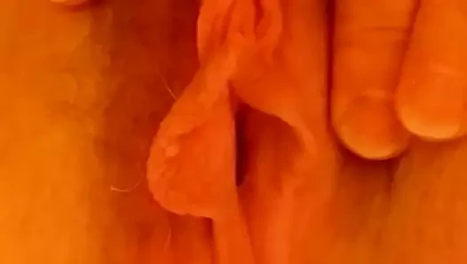 Karımın kırmızı ateşli amcığı, yakın çekim