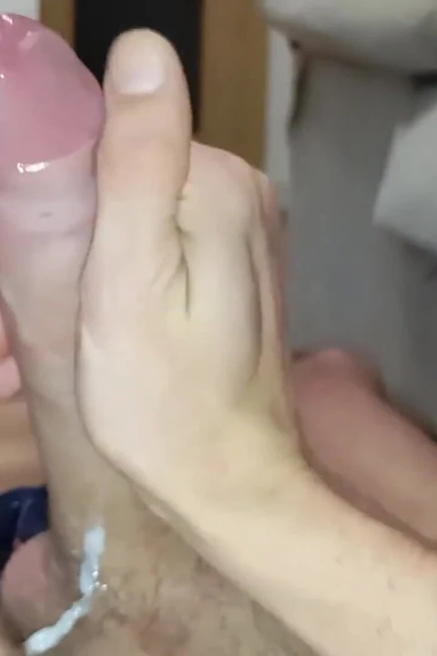 The Boy Enjoys Moaning Knowing That You See How His Huge Dick Dribbles a Lot of Sperm