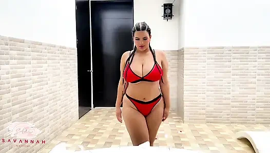 POV - Squirt - Rough sex with my dad-in-law in the outdoor jacuzzi - Savannah Watson