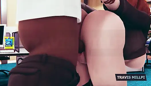 Büyük memeli kızıl saçlı sekreterle saatler süren cezadan sonra ofiste baştan çıkarma