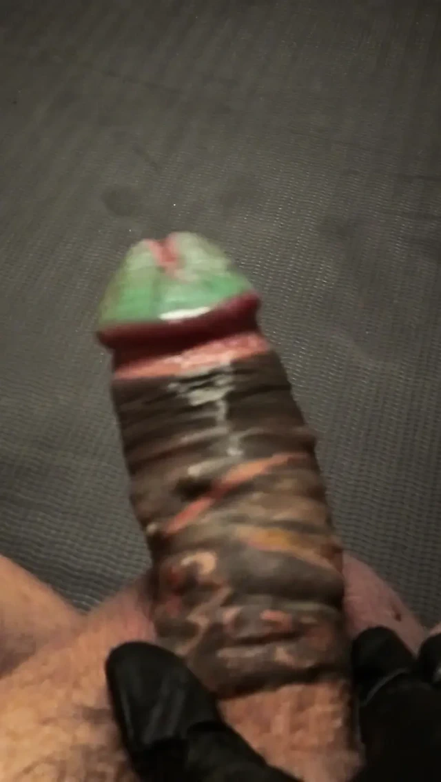 green penis penis tattoo urethral incision lower incision masturbation genital tattoo